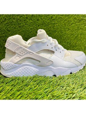 Nike Air Huarache Run Boys Size 7Y White Beige Athletic Running Shoes Sneakers